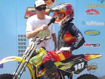 FLMN - Team BTR rider Brett Meade SUZ#147 podium pic.